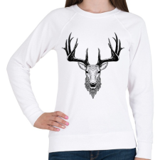 PRINTFASHION Szarvasbika - Női pulóver - Fehér női pulóver, kardigán