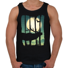 PRINTFASHION Szarvasbőgés - Férfi atléta - Fekete