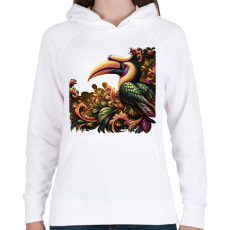 PRINTFASHION Szarvascsőrű madár - Női kapucnis pulóver - Fehér