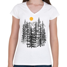 PRINTFASHION Szarvasok - Női V-nyakú póló - Fehér női póló