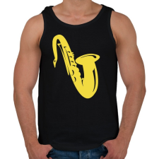 PRINTFASHION Szaxofon - Férfi atléta - Fekete atléta, trikó