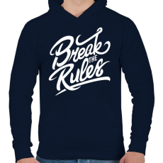 PRINTFASHION Szegd meg a szabályokat!  - Férfi kapucnis pulóver - Sötétkék