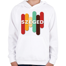 PRINTFASHION Szeged - színes - Gyerek kapucnis pulóver - Fehér