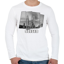 PRINTFASHION Szegedi nagytemplom (GTA stílus) - Férfi hosszú ujjú póló - Fehér férfi póló