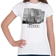 PRINTFASHION Szegedi nagytemplom (GTA stílus) - Női póló - Fehér női póló