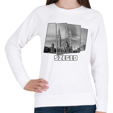 PRINTFASHION Szegedi nagytemplom (GTA stílus) - Női pulóver - Fehér női pulóver, kardigán