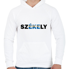 PRINTFASHION Székely - Férfi kapucnis pulóver - Fehér férfi pulóver, kardigán