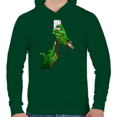 PRINTFASHION Szelfi - Férfi kapucnis pulóver - Sötétzöld