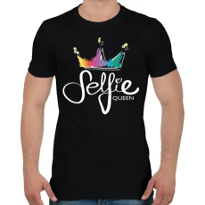 PRINTFASHION Szelfi királynő - Férfi póló - Fekete