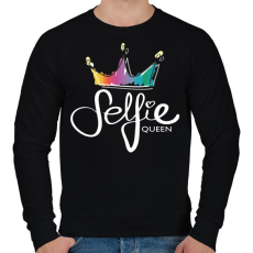 PRINTFASHION Szelfi királynő - Férfi pulóver - Fekete