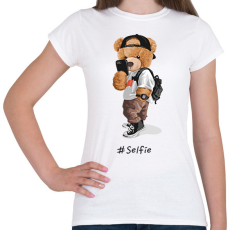 PRINTFASHION Szelfi maci - Női póló - Fehér