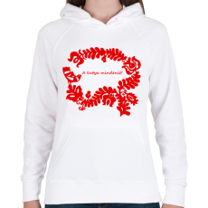 PRINTFASHION Szelíd szitkok - a kutya mindenit - Női kapucnis pulóver - Fehér