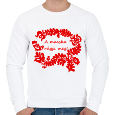 PRINTFASHION Szelíd szitkok - a macska rúgja meg - Férfi pulóver - Fehér férfi pulóver, kardigán
