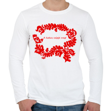 PRINTFASHION Szelíd szitkok - kakas csípje meg - Férfi hosszú ujjú póló - Fehér férfi póló