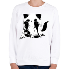 PRINTFASHION Szellem cica - Gyerek pulóver - Fehér gyerek pulóver, kardigán