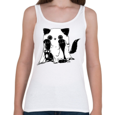 PRINTFASHION Szellem cica - Női atléta - Fehér női trikó