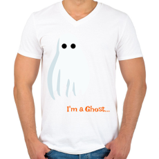 PRINTFASHION Szellem... - Férfi V-nyakú póló - Fehér