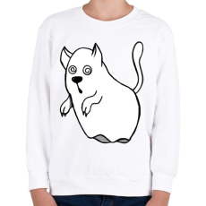 PRINTFASHION Szellem macska - Gyerek pulóver - Fehér
