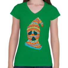 PRINTFASHION Szellemtolvaj - Női V-nyakú póló - Zöld