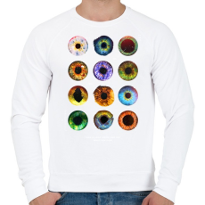 PRINTFASHION Szem típusok - Férfi pulóver - Fehér