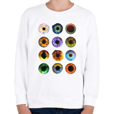 PRINTFASHION Szem típusok - Gyerek pulóver - Fehér