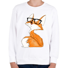 PRINTFASHION szemcsis róka - Gyerek pulóver - Fehér