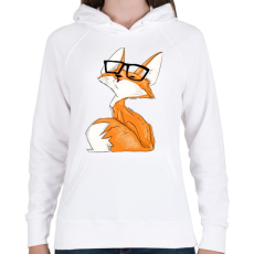 PRINTFASHION szemcsis róka - Női kapucnis pulóver - Fehér