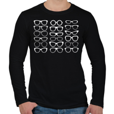 PRINTFASHION Szemész szemüveg - Férfi hosszú ujjú póló - Fekete