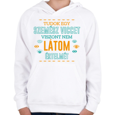 PRINTFASHION Szemész vicc - Gyerek kapucnis pulóver - Fehér gyerek pulóver, kardigán