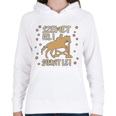 PRINTFASHION Szemet fel, sarkat le - Női kapucnis pulóver - Fehér