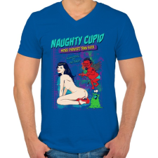 PRINTFASHION Szemtelen Ámor - Férfi V-nyakú póló - Királykék férfi póló