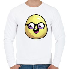 PRINTFASHION Szemüveges_Citrom_Vicces - Férfi pulóver - Fehér