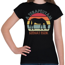 PRINTFASHION Szénát eszik - Női póló - Fekete