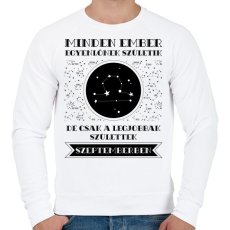 PRINTFASHION Szeptember: Mérleg - Férfi pulóver - Fehér