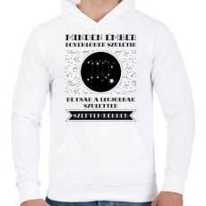 PRINTFASHION Szeptember: Szűz - Férfi kapucnis pulóver - Fehér