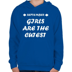 PRINTFASHION Szeptemberi csajok a legcukibbak - Gyerek kapucnis pulóver - Királykék