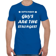 PRINTFASHION Szeptemberi férfiak a legerősebbek - Férfi póló - Királykék