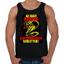 PRINTFASHION Szeptemberi Kobra - Férfi atléta - Fekete atléta, trikó