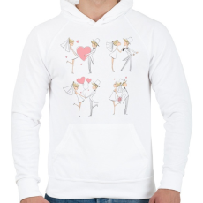 PRINTFASHION szerelem2 - Férfi kapucnis pulóver - Fehér