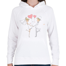 PRINTFASHION szerelem3 - Női kapucnis pulóver - Fehér női pulóver, kardigán