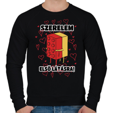PRINTFASHION Szerelem első látásra - Férfi pulóver - Fekete férfi pulóver, kardigán