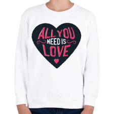 PRINTFASHION Szerelem - Gyerek pulóver - Fehér gyerek pulóver, kardigán