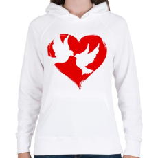 PRINTFASHION Szerelem - Női kapucnis pulóver - Fehér