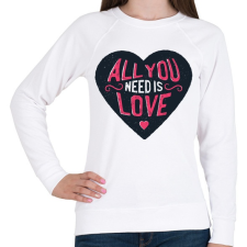 PRINTFASHION Szerelem - Női pulóver - Fehér női pulóver, kardigán