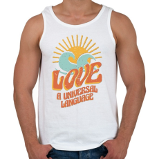 PRINTFASHION Szerelem nyelv - Love is universal  - Férfi atléta - Fehér