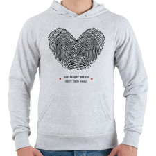 PRINTFASHION Szerelem pecsétje - Férfi kapucnis pulóver - Sport szürke férfi pulóver, kardigán