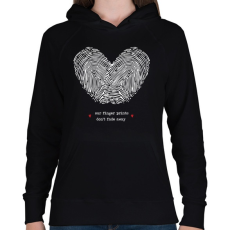 PRINTFASHION Szerelem pecsétje - Női kapucnis pulóver - Fekete