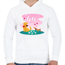 PRINTFASHION Szerelem van a levegőben - Férfi kapucnis pulóver - Fehér női pulóver, kardigán