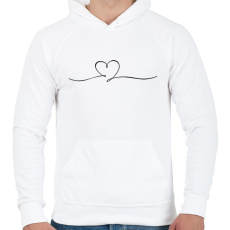 PRINTFASHION Szerelem vonal - Férfi kapucnis pulóver - Fehér