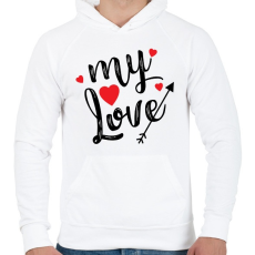 PRINTFASHION Szerelmem - Férfi kapucnis pulóver - Fehér